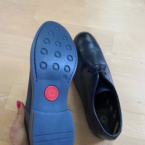 BASE London Men's Blue "Blake" Dress Shoe BNWOT Missized Sz 45/46 Textured - Picture 5 of 10
